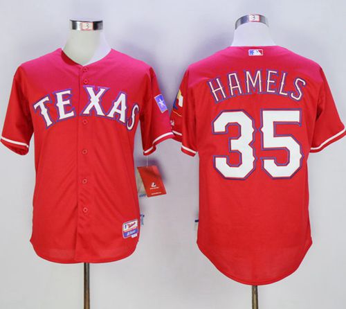 Rangers #35 Cole Hamels Red Cool Base Stitched MLB Jersey